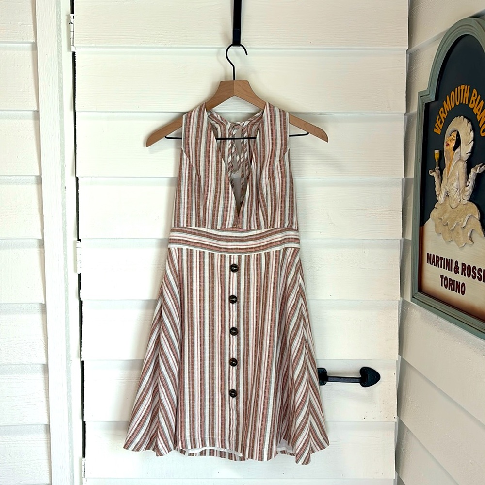 Lulus medium linen striped dress